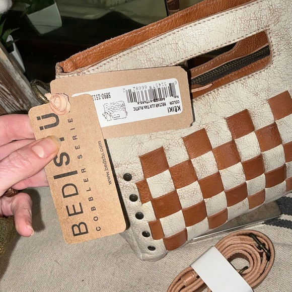 NWT Bed Stu Leather Keiki Crossbody Bag Handbag Nectar Lux Tan Rustic MSRP $235 - Picture 3 of 12